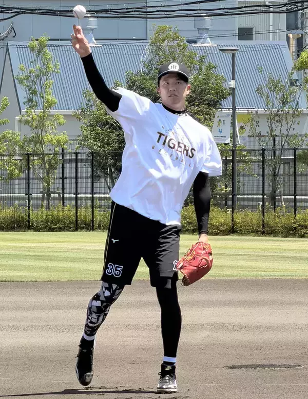 【阪神】昨年８月４勝の“夏男”才木浩人がＳＧＬで投手指名練習に参加、伊藤将司と下村海翔も後半戦に向け灼熱の太陽の下で調整