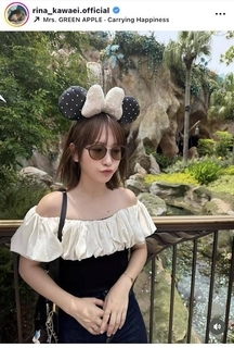 ４月に離婚発表の川栄李奈、美デコルテあらわなオフショル姿でディズニー満喫「今年の夏も楽しもうか」