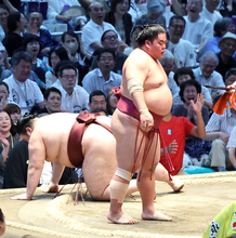 平幕・大栄翔　全勝の関脇・熱海富士を破り３勝目　「立ち合い良かった」