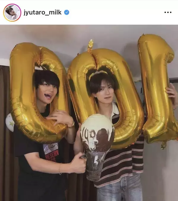 Ｍ！ＬＫ・山中柔太朗、インスタフォロワー１００万人突破！佐野勇斗と２ショットで祝福「恩返しできるように」