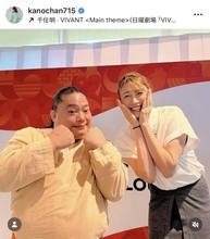 元バレー日本代表・狩野舞子さん、ＶＩＶＡＮＴ・ドラムと２ショットに「超嬉しい超嬉しい」