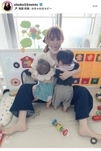 「早いですねぇ、成長が！」中川翔子、双子の成長を報告「つかまり立ち！」「納豆も初めて食べた」…出産から９か月