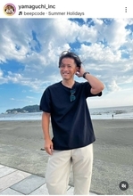 元ＴＯＫＩＯ山口達也さん「いい男」オーラ全開！２年前に再婚「幸せそうで」「海が似合うなぁ～」