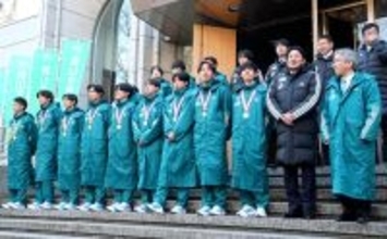 箱根駅伝優勝の青学大が報告会　「シン山の神」黒田朝日「４連覇、５連覇と王者の挑戦は続きます」