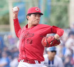 【広島】ドラフト５位・赤木晴哉が上々の対外試合デビュー「緊張したけど、持ち味を出せた」「思ったより通用した」　新井貴浩監督は「真っすぐの伸びを感じた」
