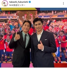 Ｗ杯戦士が「昭和の俳優みたい」「とんでもイケメン」生放送の姿に騒然！女優妻とハグ話題のＤＦ谷口彰悟