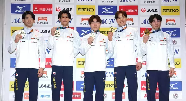 【体操】２冠の橋本大輝が絶対王者へ　「このままではロスでは絶対に勝てない」　「金メダルを取れる練習を」　世界選手権男女日本代表が帰国報告
