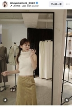離婚発表の元ＴＢＳアナ、ノースリニットでおへそがチラリ「めっちゃ綺麗」「スタイルステキ」…山本里菜アナ