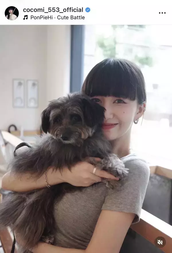 Ｃｏｃｏｍｉ　美ラインあらわ！犬とまったり「良いツーショット写真」披露…母・工藤静香も反応