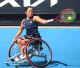 「【全豪テニス】上地結衣　第１サーブの入る確率、驚異の９４％　ミスしたのは１本だけ　５６分の快勝で４強　車いすテニス」の画像1