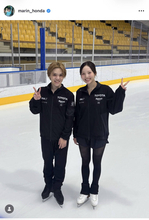 本田真凜が宇野昌磨との「しょまりん」ショット公開　新カップル結成後初の練習公開