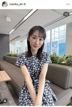 テレ朝・堂真理子アナ、ワンピの清楚コーデ　横顔も披露し「ステキ」「美人さんやなぁ」