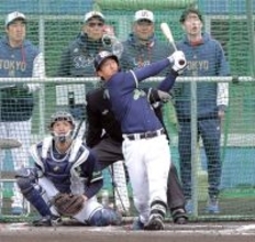 【ヤクルト】ドラフト１位・松下歩叶、昨季の新人王左腕から“プロ１号”　球団２年連続新人王へ「自信になる」