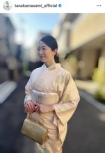 再婚発表から９年…五輪銅メダリストが和服姿で長男入学式　田中雅美さん「お美しい」「着物姿もカッコいい」と話題