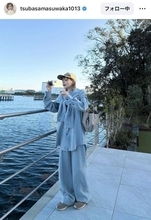 益若つばさ「淡ーくまとめるの」グレーセットアップの私服姿にくぎ付け！「ラフなのすき」「どっひゃー」「スラッとして」