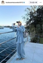 益若つばさ「淡ーくまとめるの」グレーセットアップの私服姿にくぎ付け！「ラフなのすき」「どっひゃー」「スラッとして」