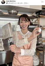 「Ｎスタ」キャスターのエプロン姿に「こんな嫁さんほしい」「手料理食べたい」「作りに来て～」と反響…ＴＢＳ出水麻衣アナが公開