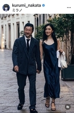 １８歳差の人気俳優夫妻　ドレスアップでラブラブ密着ショットが超ステキ！「映画のワンシーンみたい」浅野忠信＆中田クルミ