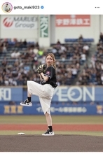 後藤真希、ポニテ揺らし「ナイスピッチング！」ユニホーム姿が「ヤバすぎる」「これ以上の女おらん」「ゴマキ可愛い」
