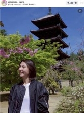 桜×五重塔×ＴＢＳ山形純菜アナに絶賛の声！　「すごく綺麗」「いつ見ても美しい」