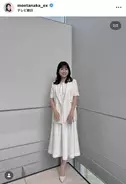 テレ朝・田中萌アナ、全身ホワイトコーデがお似合い！「可愛い」「いつもながら美しいよ～」の声