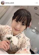 ５３歳さとう珠緒、花柄の着物姿が「相変わらず可愛い」「本当に良くお似合い」「チャーミング」ファン絶賛