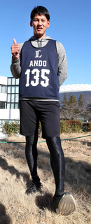 西武育成７位・安藤、身長１９８センチ、体重１１０キロ、さらに足のサイズは３３センチ「形選んでる場合じゃない」