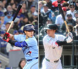 「岡本和真と村上宗隆がハグ＆談笑　メジャーで対決が実現　ともに４番でスタメン出場」の画像1