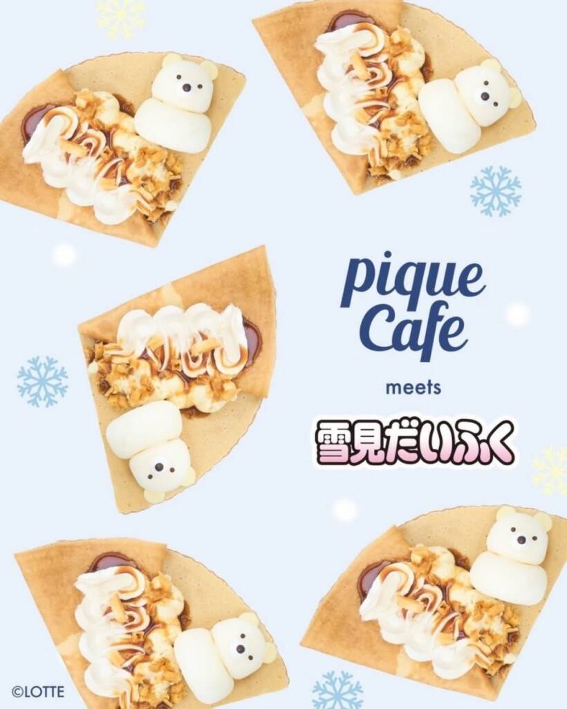 雪見だいふくを2つ重ねた年末年始限定のクレープ発売、スイートポテトクリームがベースの和の味わいに【gelato pique cafe】