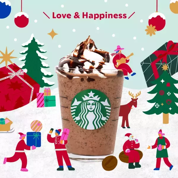 「スタバ「バターキャラメルミルフィーユフラペチーノ」発売、“パリパリ”フィアンティーヌに“ザクザク”パイクラム、「ダークモカチップクリームフラペチーノ『Love&Happiness』カスタマイズ」も/スターバックス ホリデーシーズン2022」の画像