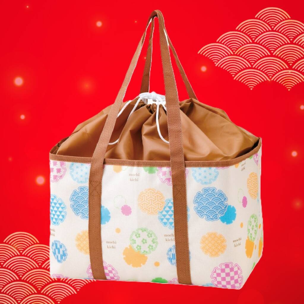 【もち吉 福袋】約14,000円相当を10,800円など、人気のあられ･せんべいを詰め合わせた2種　保冷バッグ付きも