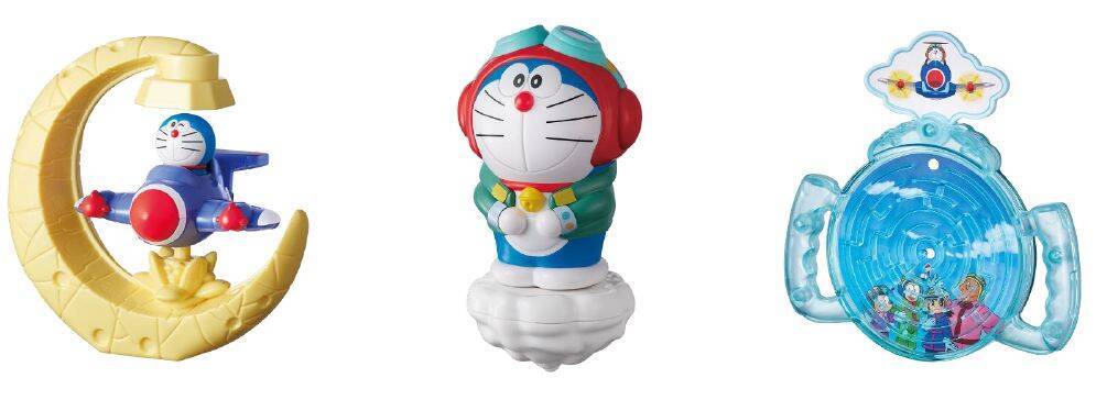 ハッピーセット「ドラえもん」3月17日発売、映画『のび太と空の理想郷』おもちゃ、「ゆらゆら飛行機迷路」「空飛ぶ!タケコプター」など登場/マクドナルド