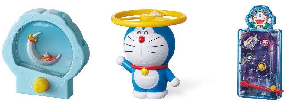 ハッピーセット「ドラえもん」3月17日発売、映画『のび太と空の理想郷』おもちゃ、「ゆらゆら飛行機迷路」「空飛ぶ!タケコプター」など登場/マクドナルド