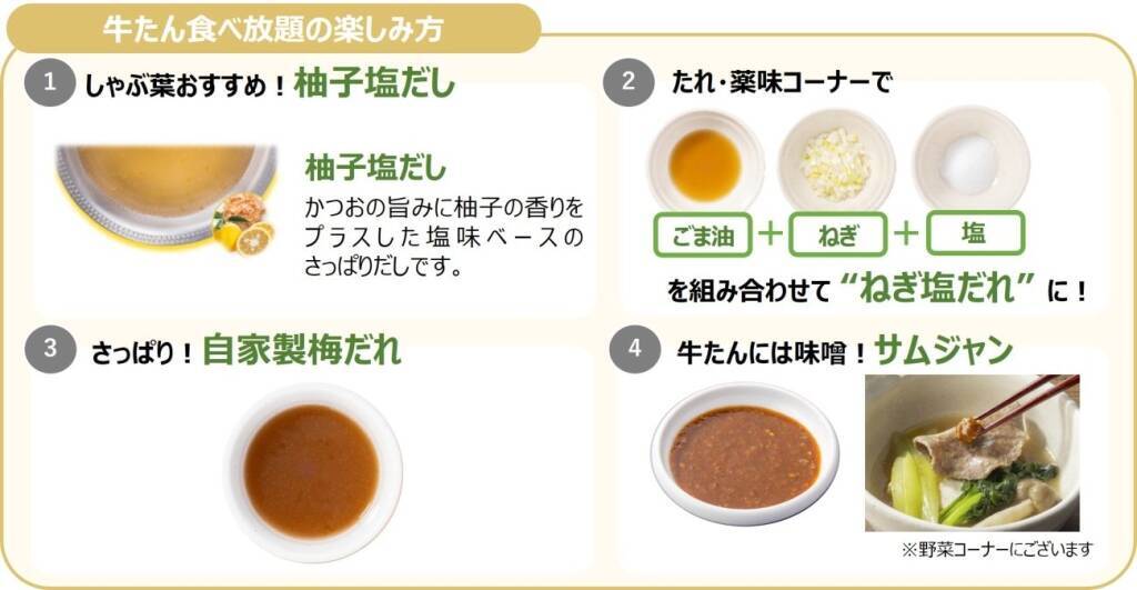 2週間で130万皿提供の人気企画が復活 4週間限定「牛たん食べ放題」を開催【しゃぶ葉】