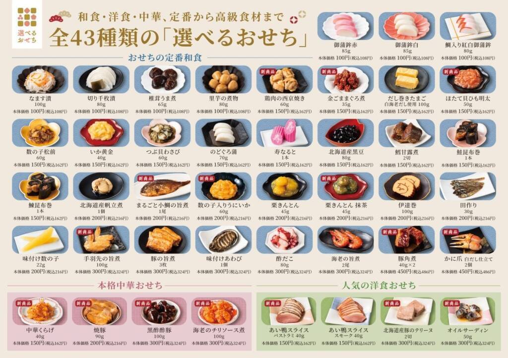 全43種の少量パックから「選べるおせち」、酢豚･海老チリなどの本格中華メニューや肉メニューも拡充/12月25日～店頭販売開始【ローソンストア100】