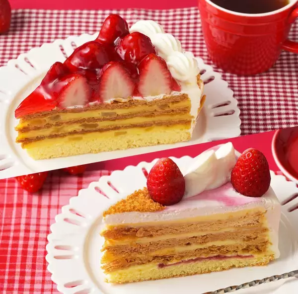 「苺スイーツフェア」開催、定番のショートケーキをはじめナポレオンパイやミルフィーユなど全9品を発売【銀座コージーコーナー】