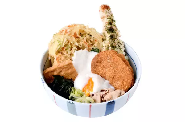 かき揚げ天、コロッケ、ちくわ天、肉…トッピング7種の限定商品登場　駅そば店が60周年キャンペーン