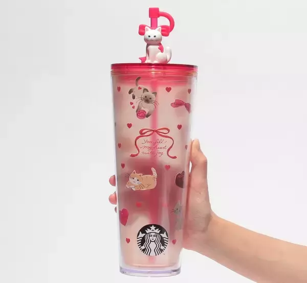 「【スタバ】犬猫デザインやチョコモチーフのボトル・マグが勢ぞろい、バレンタイングッズ2026」の画像