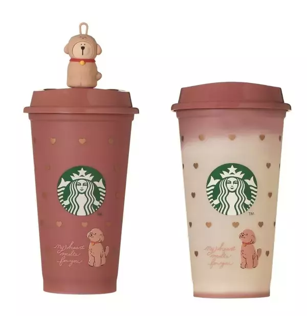 「【スタバ】犬猫デザインやチョコモチーフのボトル・マグが勢ぞろい、バレンタイングッズ2026」の画像