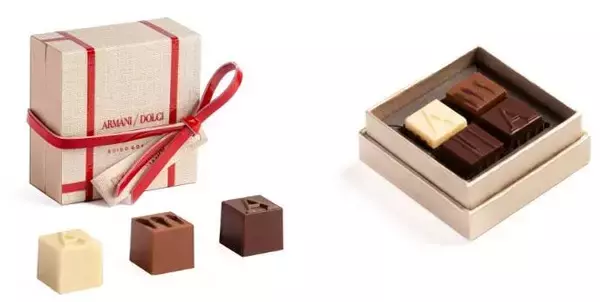 「アルマーニ/ドルチ バレンタイン＆ホワイトデーコレクション2023国内販売、ブリキ缶のボックス4種類、限定チョコレートプラリネ入り」の画像