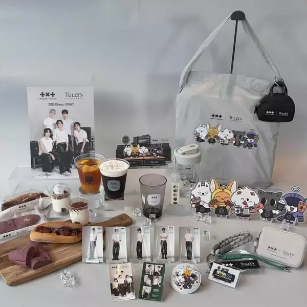 「タリーズコーヒー、初の海外アーティストコラボ TOMORROW X  TOGETHERと限定ドリンク・グッズ展開」の画像