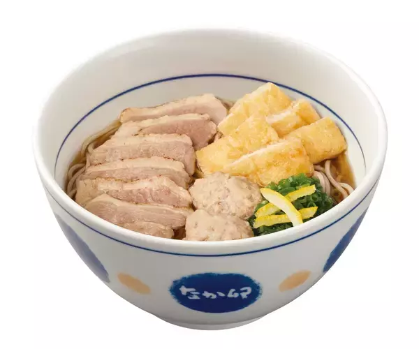 「なか卯2023年年越し「鴨そば」発売、むね肉･もも肉･つくねの3種鴨トッピング、鴨うどん･月見そば･きつねそばも同時販売」の画像