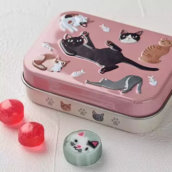 「カルディ「ネコミニ缶」発売、ネコ組飴･ストロベリー風味キャンディ入り、「グランマワイルズ ビスケットアソート」も/猫の日2024」の画像