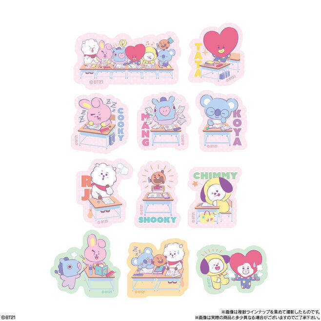 「BT21グミ2」発売、かわいい“BT21 SCHOOL”ダイカットステッカー全22種類/バンダイ
