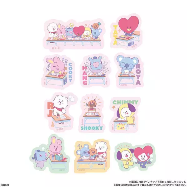 「「BT21グミ2」発売、かわいい“BT21 SCHOOL”ダイカットステッカー全22種類/バンダイ」の画像