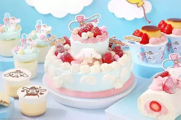 「パステル×サンリオ「シナモロール」“かわいくておいしい”初コラボ、20周年アニバーサリーケーキや「お空でふわふわプリン」発売、かわいい手提げ袋付き」の画像
