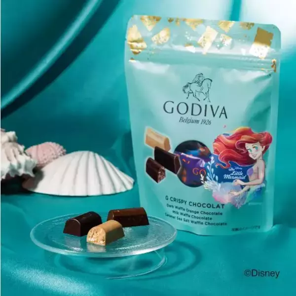 「ゴディバ×ディズニー『リトル・マーメイド』、アイス「ショコラフォンデュ塩キャラメル」とチョコレート「Gクリスピーショコラ」発売、“世界観をインスパイア”」の画像