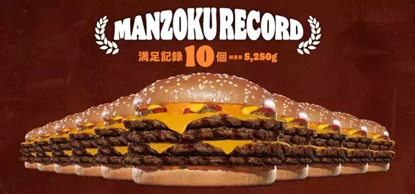 「【毎回チケット即完売】バーガーキングが「食べたい放題」イベントを今年も開催　対象メニューは1713kcalの超大型バーガー」の画像