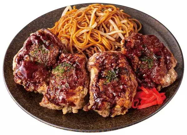 からやま「ソースからあげ」発売、定食の千切りキャベツは無料で「焼きそば」に