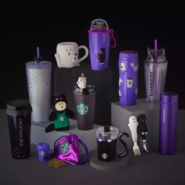 「スタバ「ハロウィン」グッズ2025全16品、黒猫やおばけモチーフのタンブラー･マグカップを発売」の画像